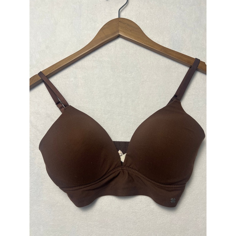 Lucky Brand 34C Wireless Bra Minimalist Brown Padded Adjustable Straps Comfort